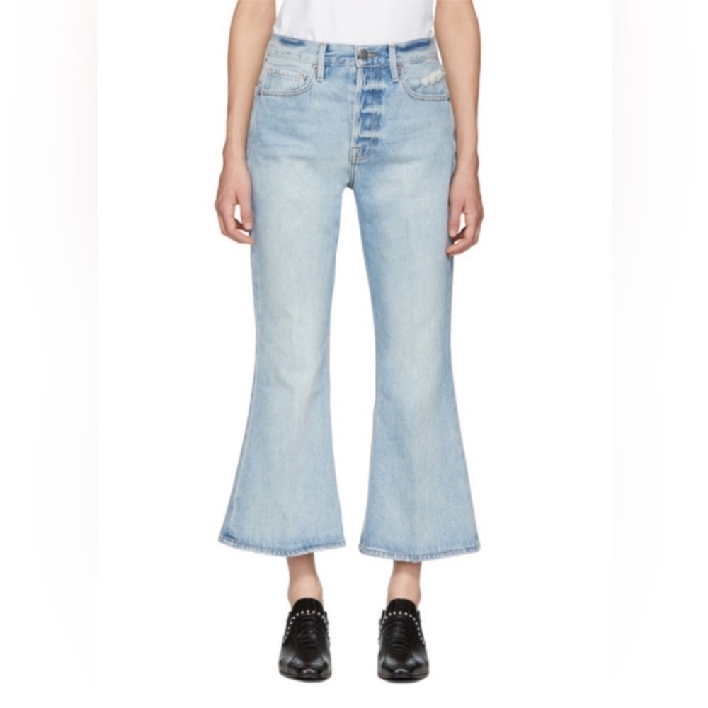 Frame Blue Rigid Re-Release Le Cropped Flare Jeans